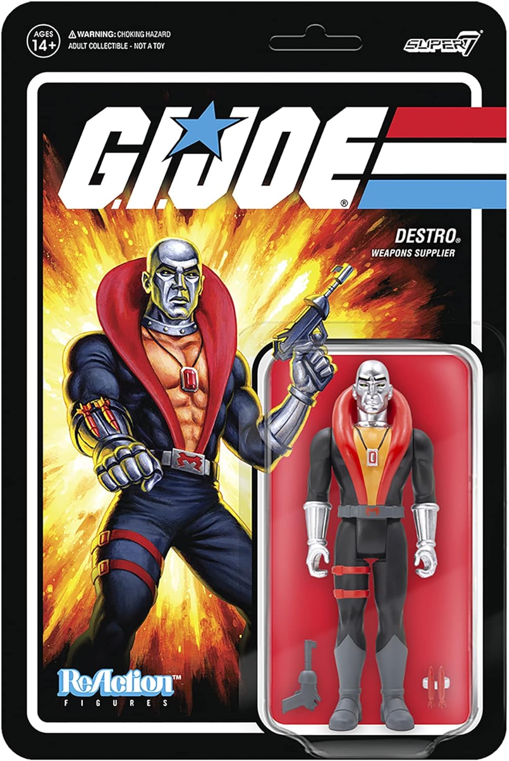 Super7 GI Joe Cobra Destro ReAction Figure Retro Wave 1 Action Figure