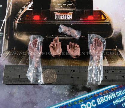 Hot Toys Doc Brown Hand Wrist Peg Set MMS610 Deluxe 1/6 Figure Parts