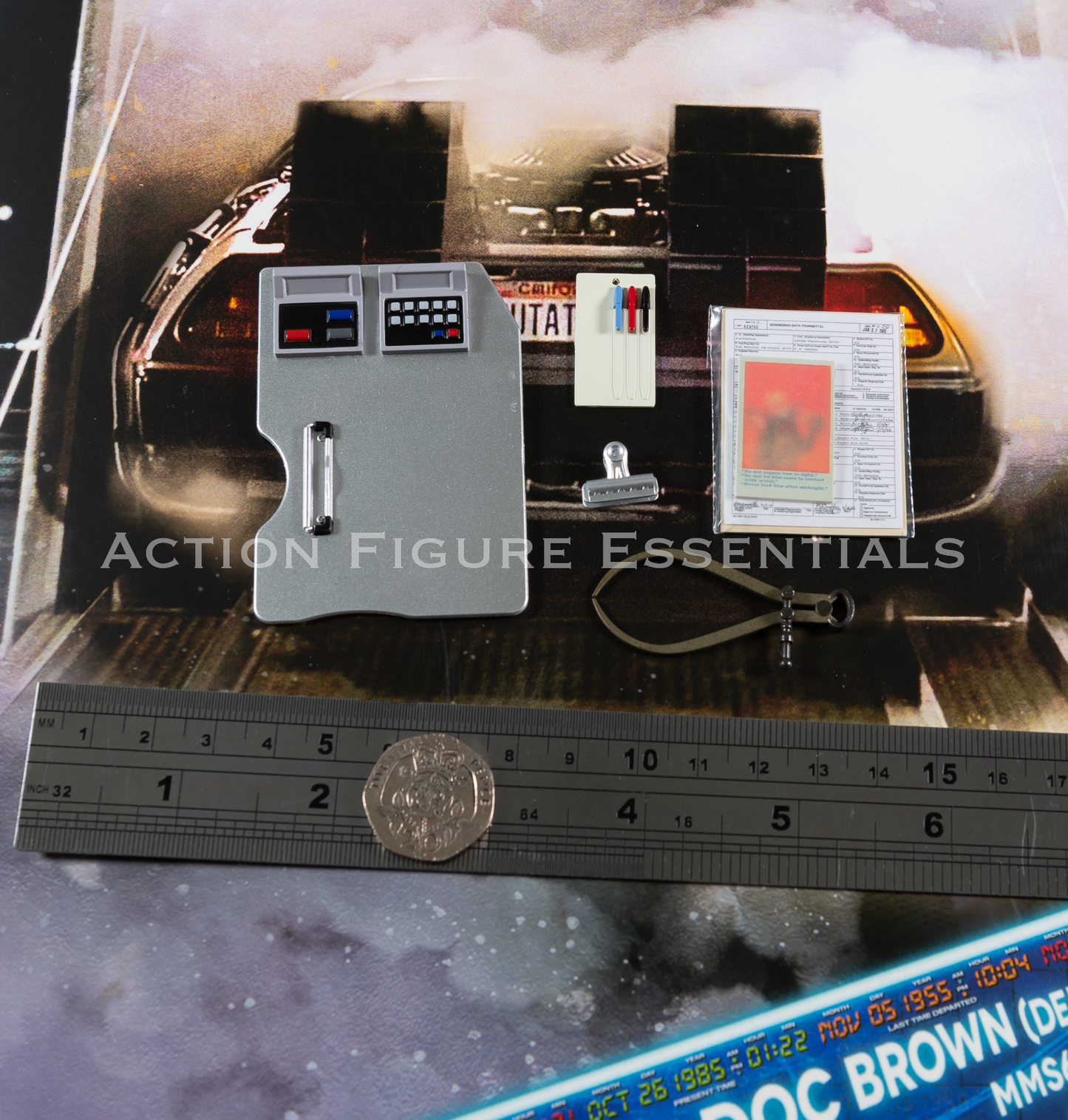 Hot Toys Doc Brown Clipboard Set Pens Pad Tool MMS610 Deluxe 1/6 Figure Parts