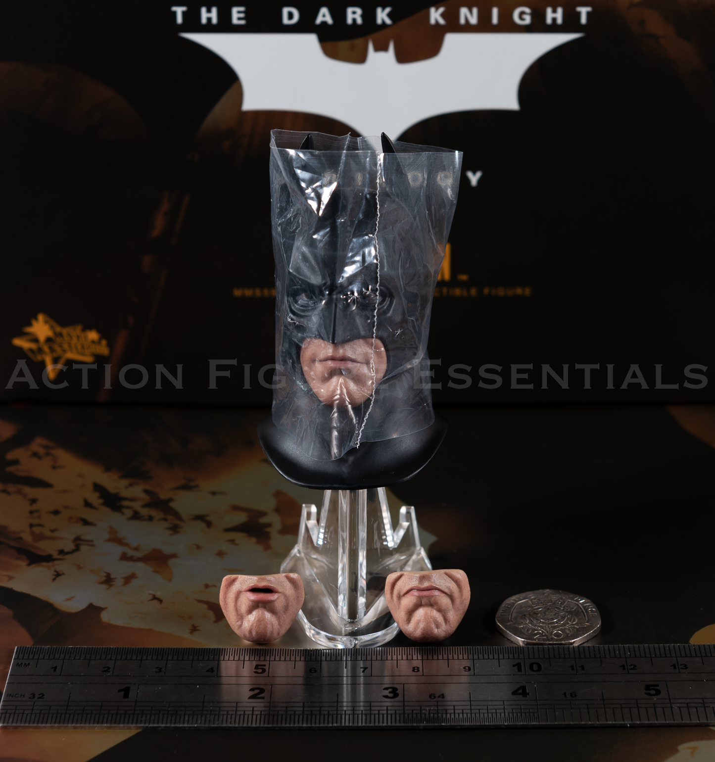 Hot Toys Batman Begins Head Cowl + Face Plates MMS595 1/6 Figure Part Dark Knight