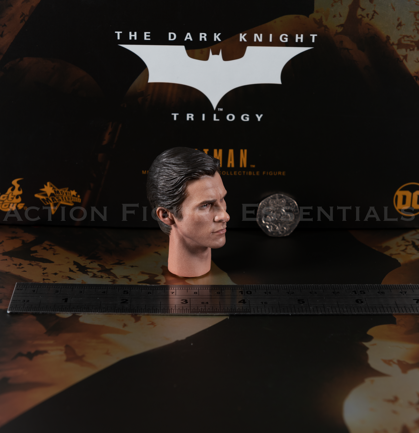 Hot Toys Batman Begins Bruce Wayne Head MMS595 1/6 Figure Part Dark Knight