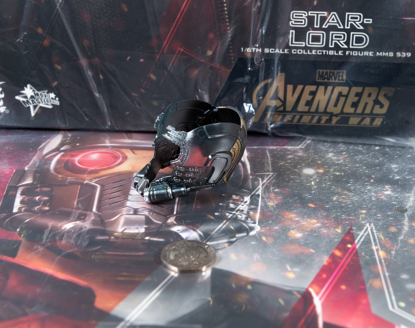 Hot Toys Star Lord Helmet Activating Mode Infinity War MMS539 1/6 Scale Marvel