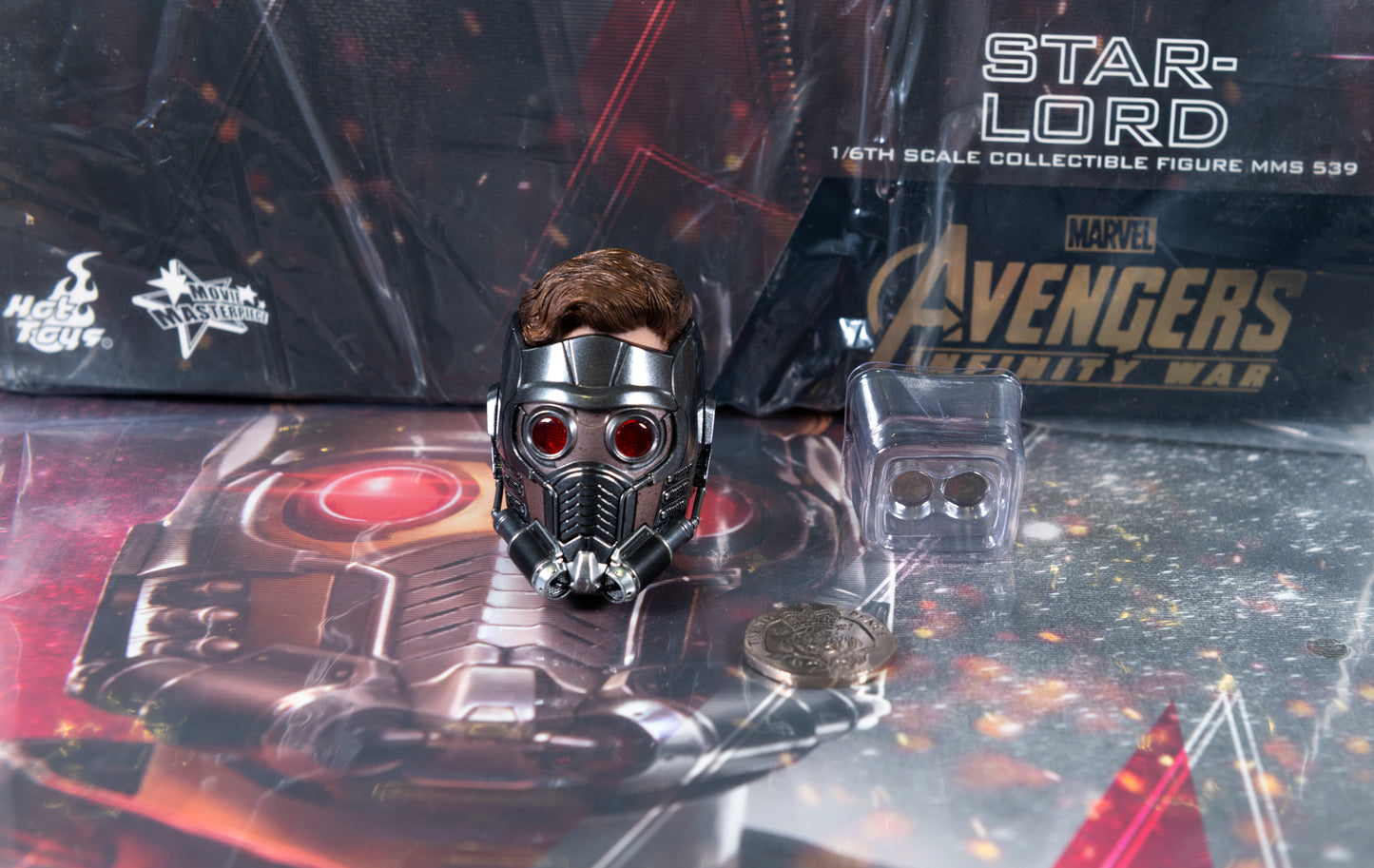 Hot Toys Star Lord Masked Head LED Sculpt Infinity War MMS539 1/6 Scale Marvel