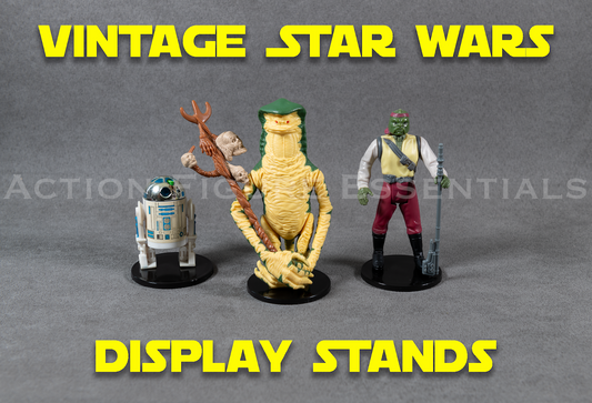 Vintage Star Wars - Pro Deluxe - Action Figure Display Stands - Large (Black) - (Set of x1 Stands