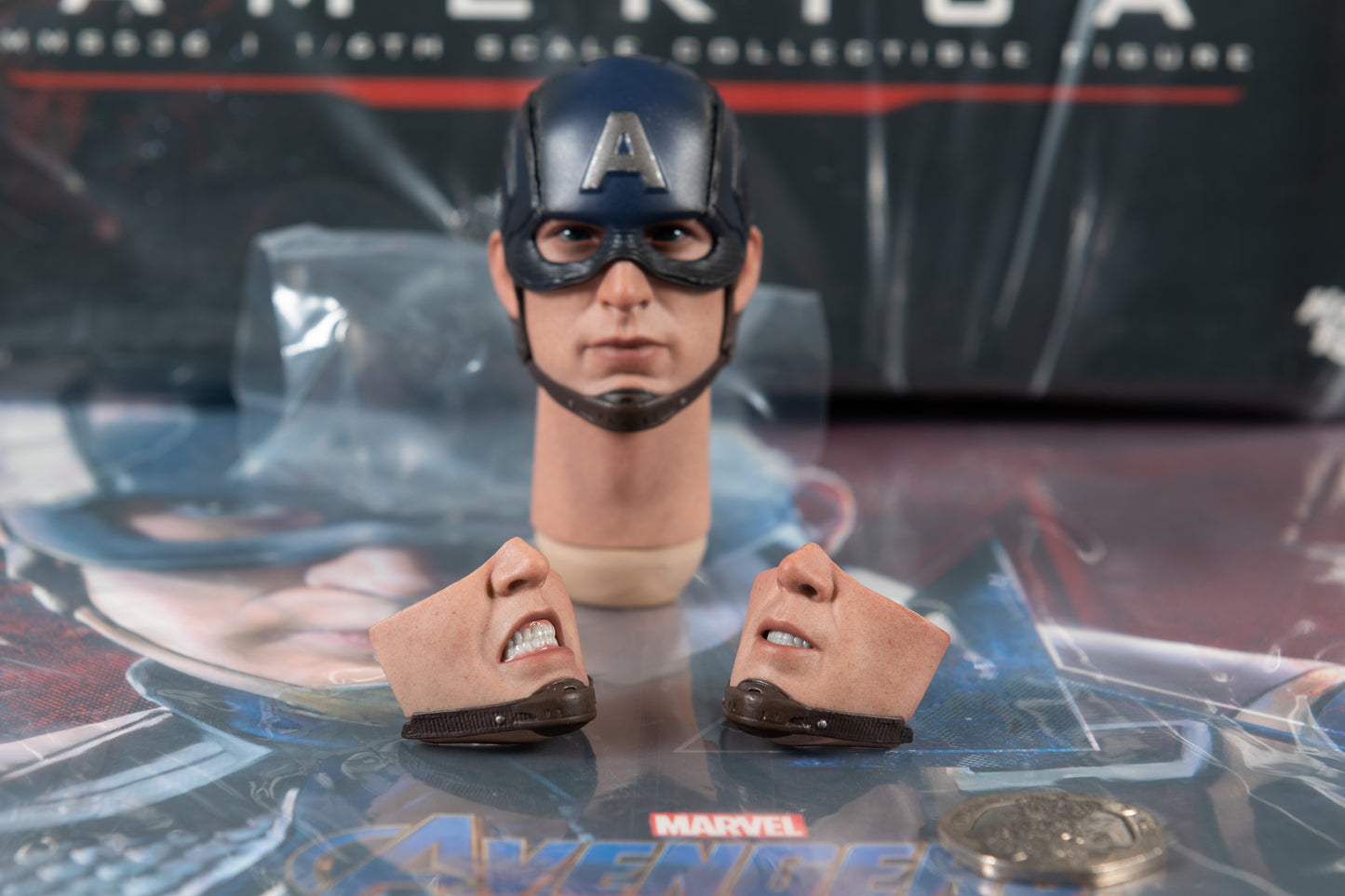 Hot Toys Captain America Endgame Helmeted Head MMS536 1/6 Steve Rogers Avengers