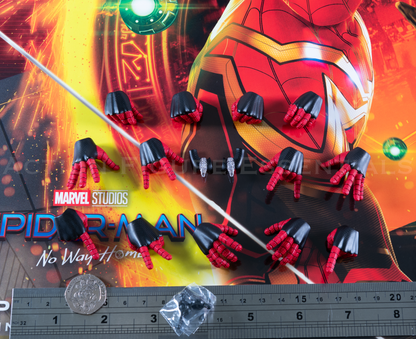 Hot Toys Spiderman Hands + Web Shooters + Wrist Pegs 1/6 MMS624 No Way Home DX