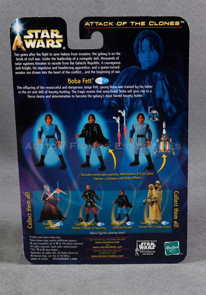 Star Wars: Attack of The Clones - Boba Fett (Kamino Escape) (Card Insert Variation)  - 3.75" Action Figure - New Sealed Card - MOC