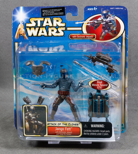 Star Wars: Attack of The Clones - Jango Fett Electronic Pack - 3.75" Action Figure - New Sealed Card - MOC