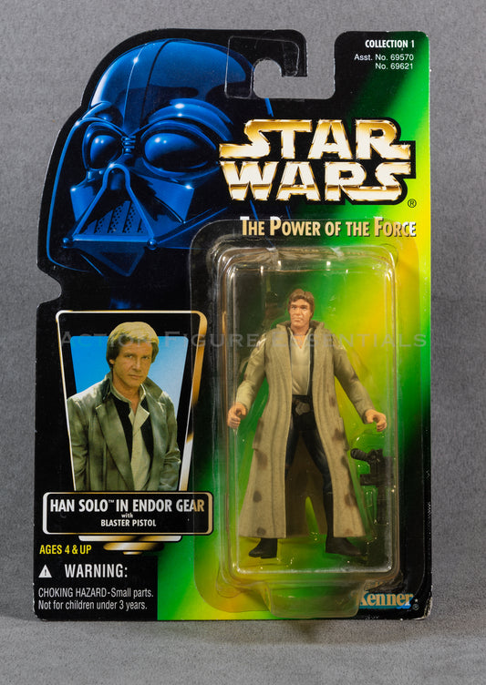 Star Wars: Power of The Force - Han Solo (Endor) - 3.75" Action Figure - New Sealed Card - MOC