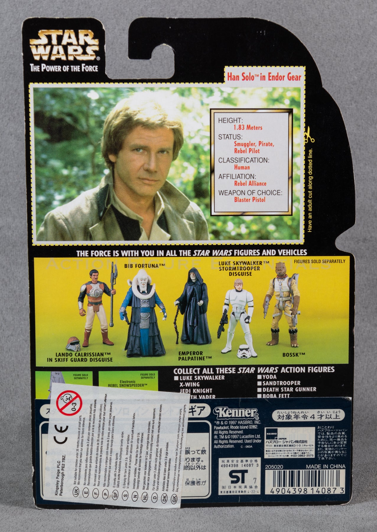 Star Wars: Power of The Force - Han Solo (Endor) - 3.75" Action Figure - New Sealed Card - MOC