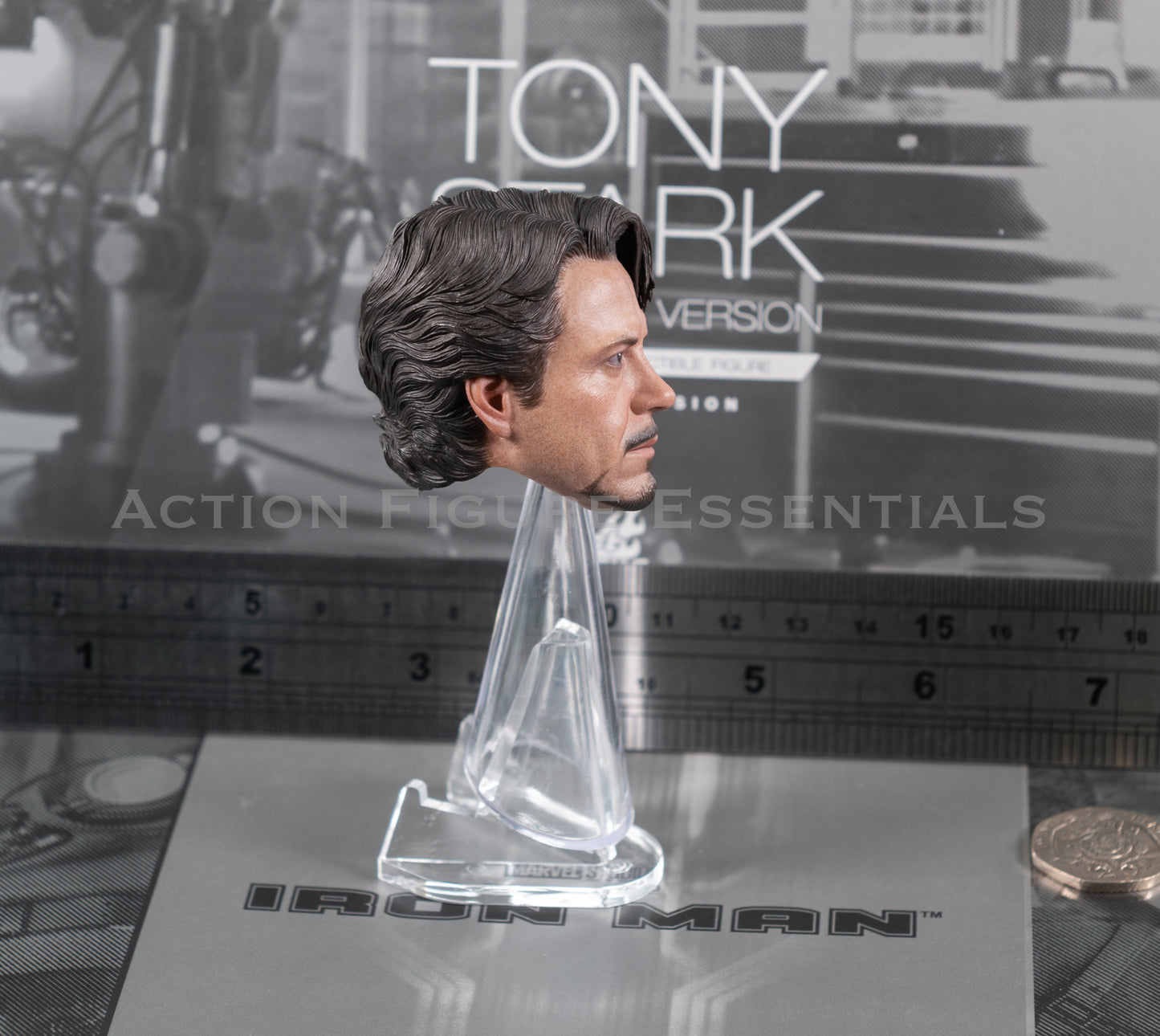 Hot Toys Head Sculpt Tony Stark Mech Test Work Shop MMS582 1/6 Scale Loose Parts