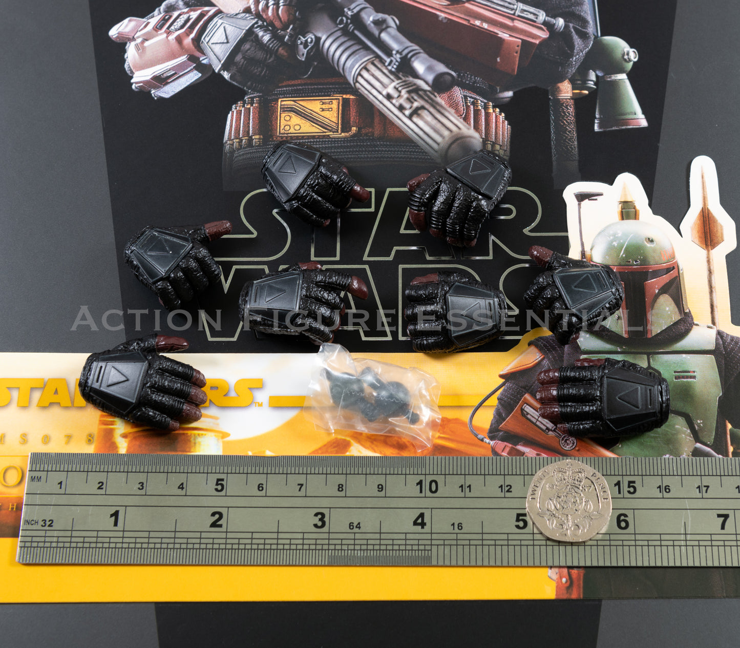 Hot Toys Star Wars Boba Fett Gloved Hands Pegs Set 1/6 Figure Parts TMS078 BOBF