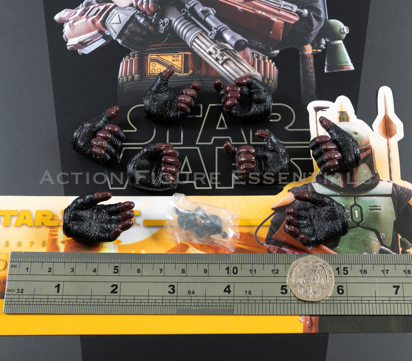 Hot Toys Star Wars Boba Fett Gloved Hands Pegs Set 1/6 Figure Parts TMS078 BOBF