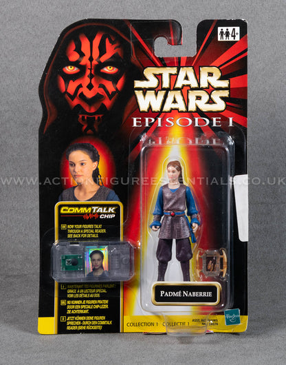 Star Wars: Episode 1 - PADMÉ NABERRIE - 3.75" Action Figure - CommTalk Chip - New Sealed Card - MOC