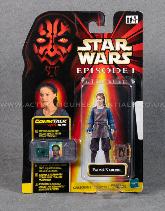 Star Wars: Episode 1 - PADMÉ NABERRIE - 3.75" Action Figure - CommTalk Chip - New Sealed Card - MOC