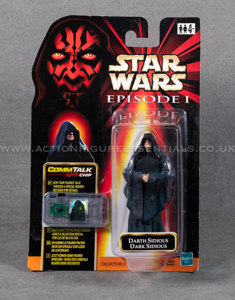 Star Wars: Episode 1 - Darth Sidious (Dark Sidious) - 3.75" Action Figure - CommTalk Chip - New Sealed Card - MOC