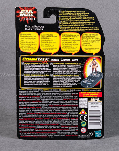 Star Wars: Episode 1 - Darth Sidious (Dark Sidious) - 3.75" Action Figure - CommTalk Chip - New Sealed Card - MOC