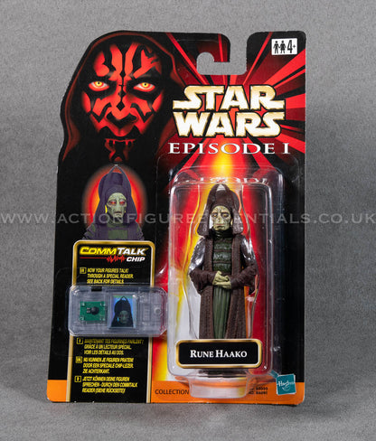 Star Wars: Episode 1 - Rune Haako - 3.75" Action Figure - CommTalk Chip - New Sealed Card - MOC