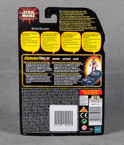 Star Wars: Episode 1 - Rune Haako - 3.75" Action Figure - CommTalk Chip - New Sealed Card - MOC