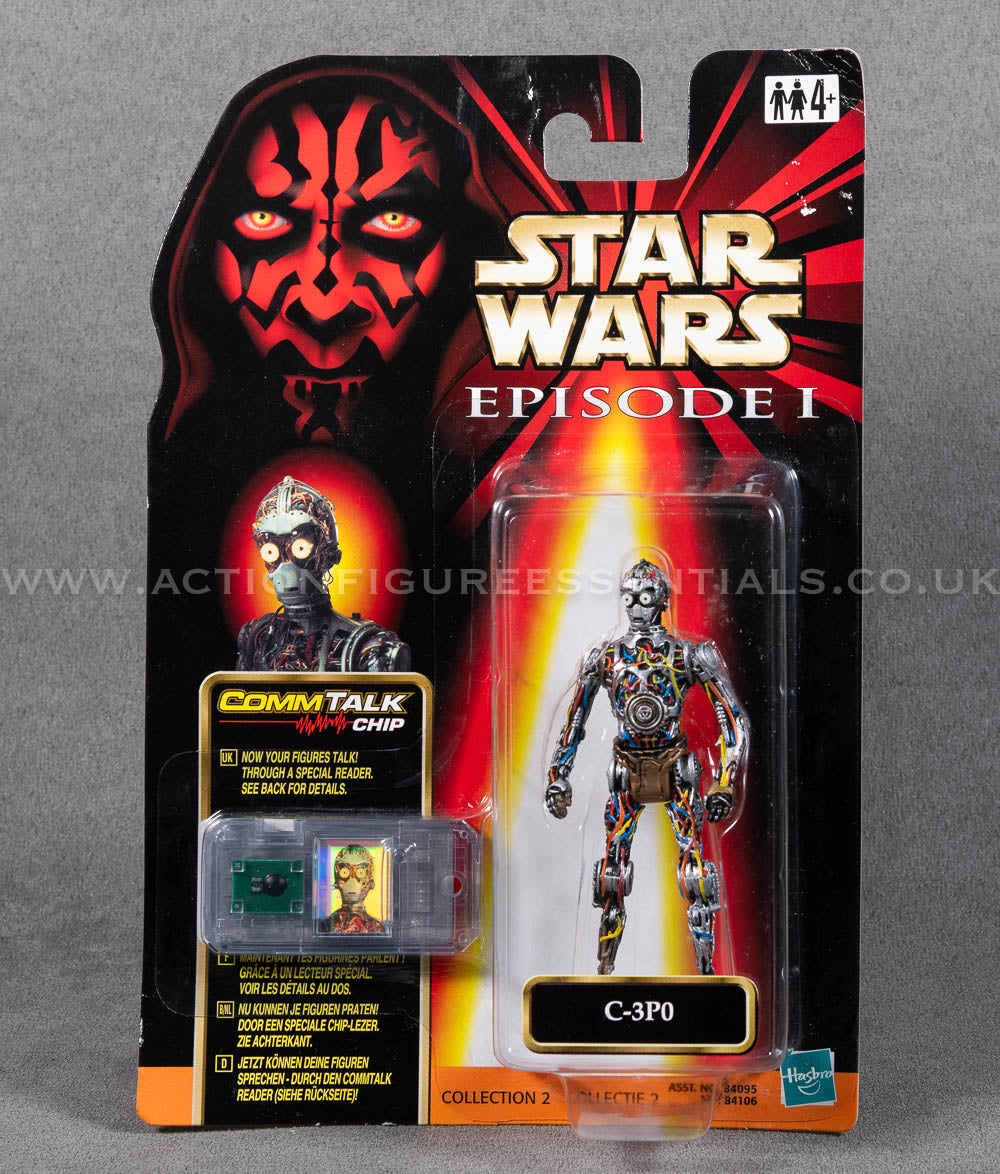 Star Wars: Episode 1 - C-3P0 - Naked - 3.75" Action Figure - CommTalk Chip - New Sealed Card - MOC