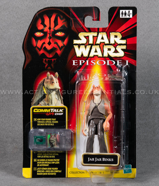 Star Wars: Episode 1 - Jar Jar Binks - 3.75" Action Figure - CommTalk Chip - New Sealed Card - MOC