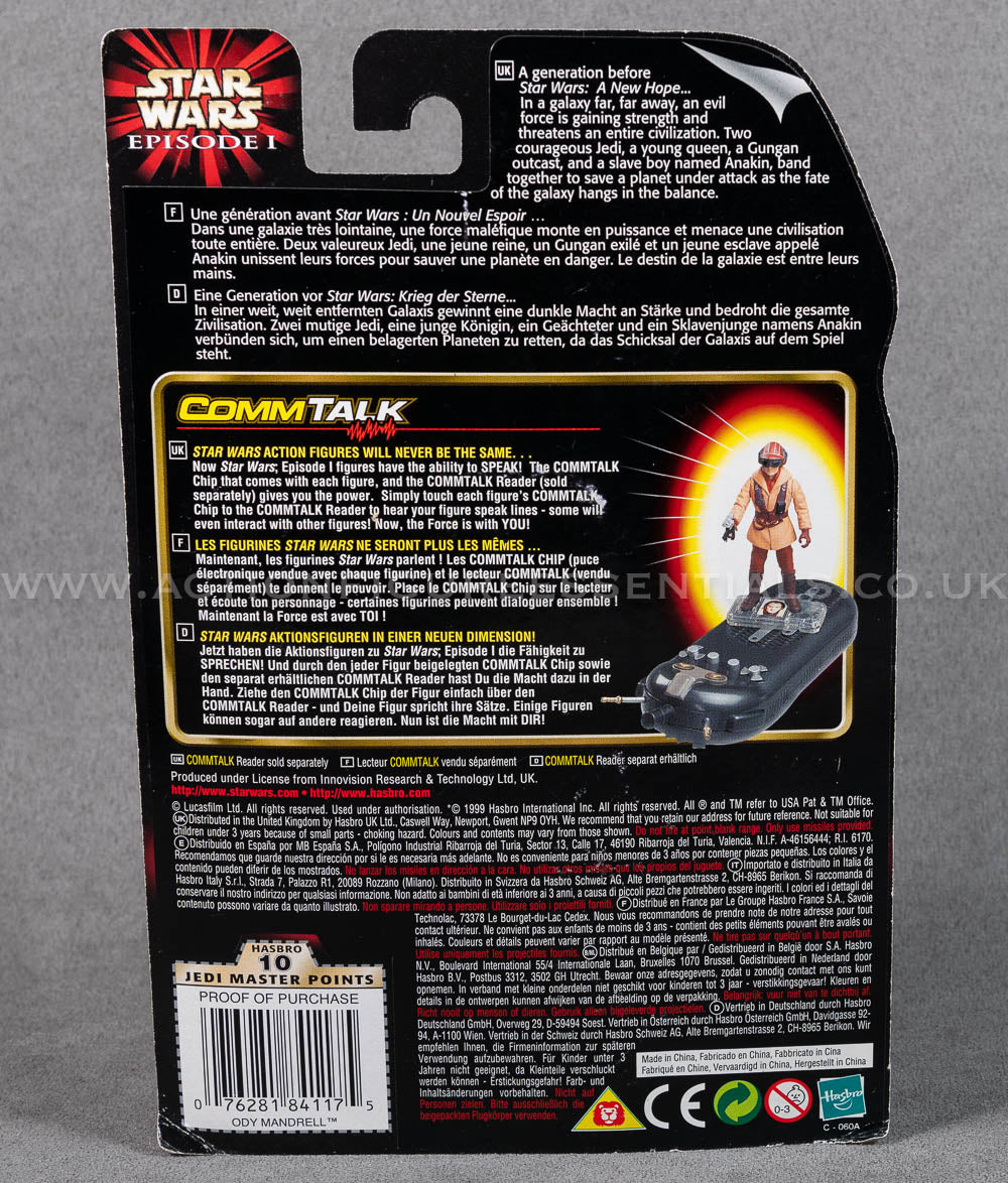 Star Wars: Episode 1 - Ody Mandrell with Otoga 222 Pit Droid - 3.75" Action Figure - CommTalk Chip - New Sealed Card - MOC