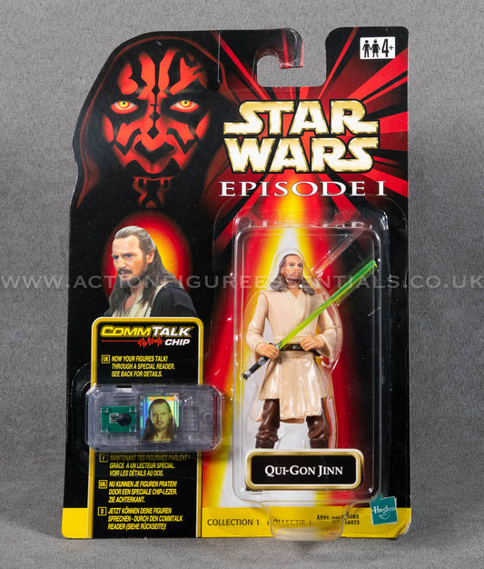 Star Wars: Episode 1 - Qui-Gon Jinn - 3.75" Action Figure - CommTalk Chip - New Sealed Card - MOC