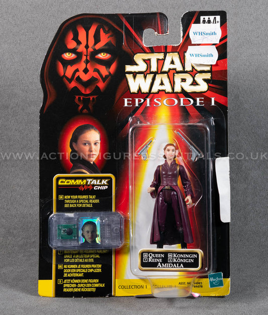 Star Wars: Episode 1 - Queen Amidala - 3.75" Action Figure - CommTalk Chip - New Sealed Card - MOC