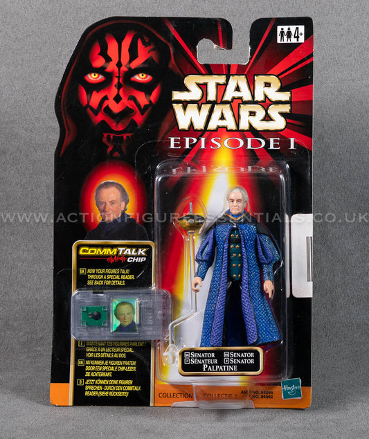 Star Wars: Episode 1 - Senator Palpatine - 3.75" Action Figure - CommTalk Chip - New Sealed Card - MOC