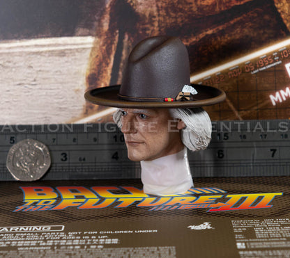 Hot Toys Doc Brown Head Sculpt BTTF3 MMS617 1/6 Scale Western Cowboy