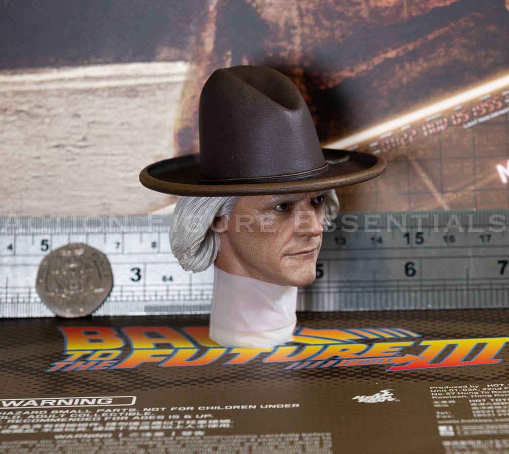 Hot Toys Doc Brown Head Sculpt BTTF3 MMS617 1/6 Scale Western Cowboy