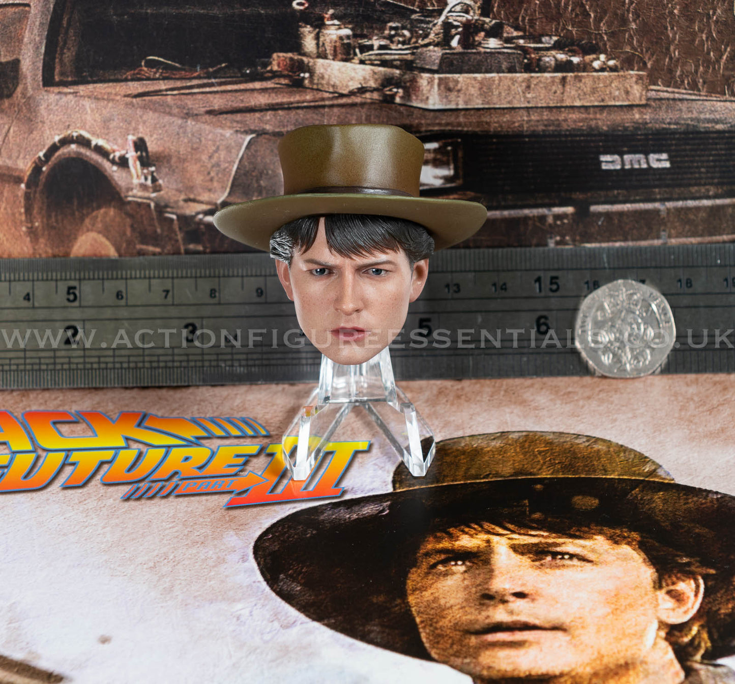 Hot Toys Marty McFly Head Sculpt BTTF3 MMS616 1/6 Scale Western Cowboy Parts