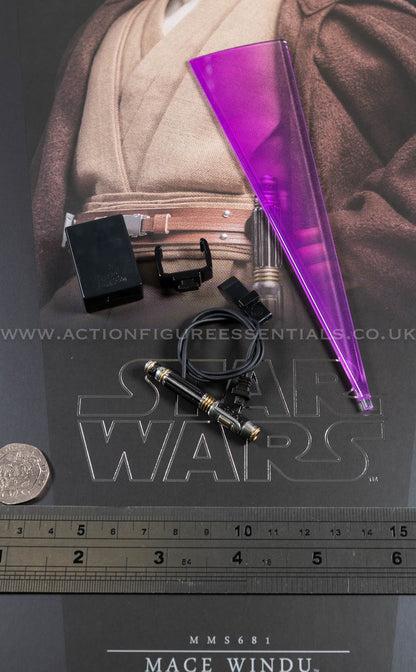 Hot Toys Mace Windu LED Lightsaber USBC Clone Wars Star Wars MMS681 1/6 Part Jedi