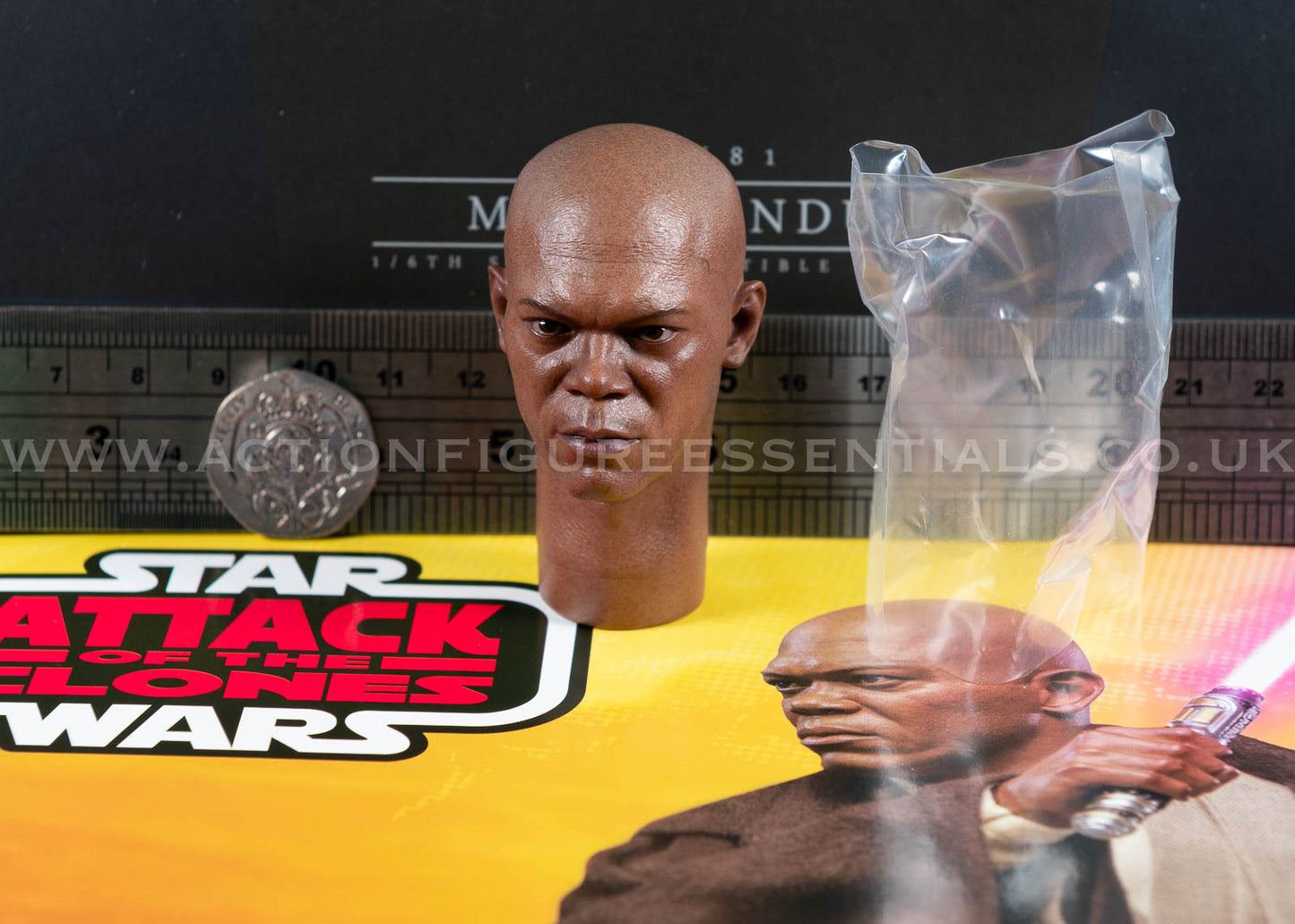 Hot Toys Mace Windu Head Sculpt (Samuel L Jackson) Clone Wars Star Wars MMS681 1/6 Part Jedi