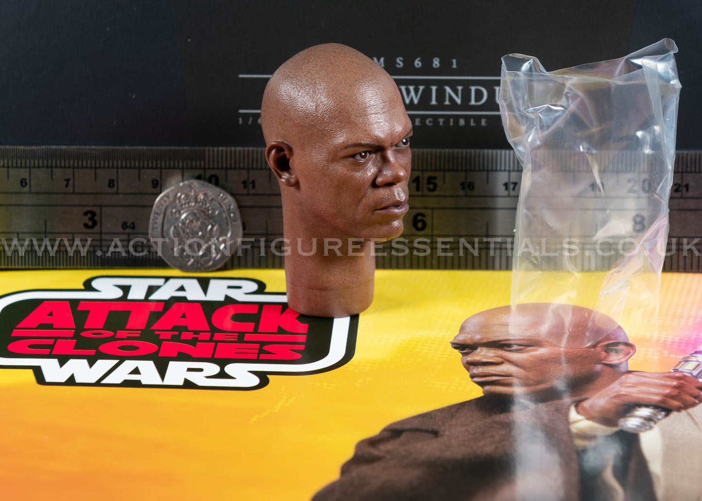 Hot Toys Mace Windu Head Sculpt (Samuel L Jackson) Clone Wars Star Wars MMS681 1/6 Part Jedi