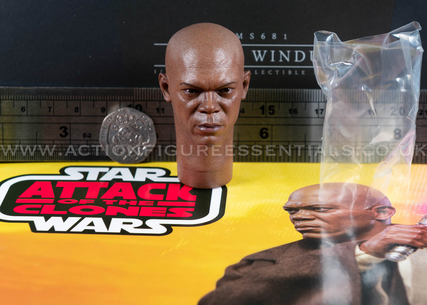 Hot Toys Mace Windu Head Sculpt (Samuel L Jackson) Clone Wars Star Wars MMS681 1/6 Part Jedi