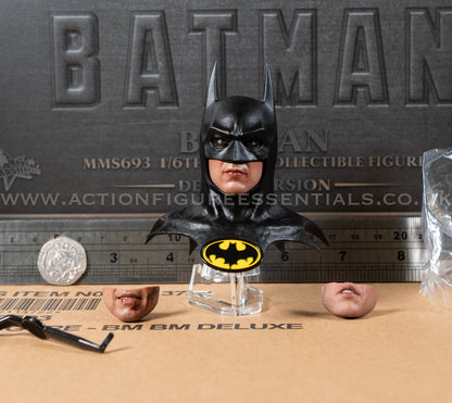 1989 Batman Hot Toys Head Sculpt Cowl Face Plates MMS693 1/6 Scale Parts