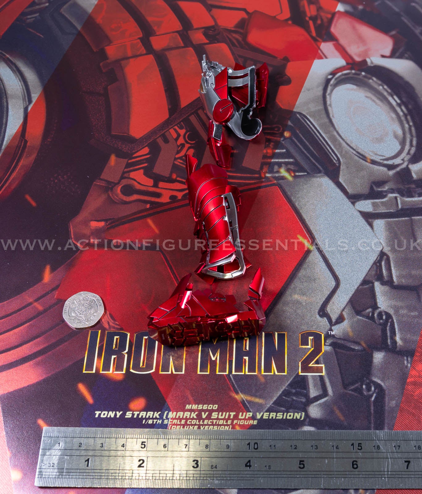 Hot Toys Iron Man 2 Right Leg Armor Suit Up Set Deluxe Version MMS600 1/6 Scale Parts Marvel