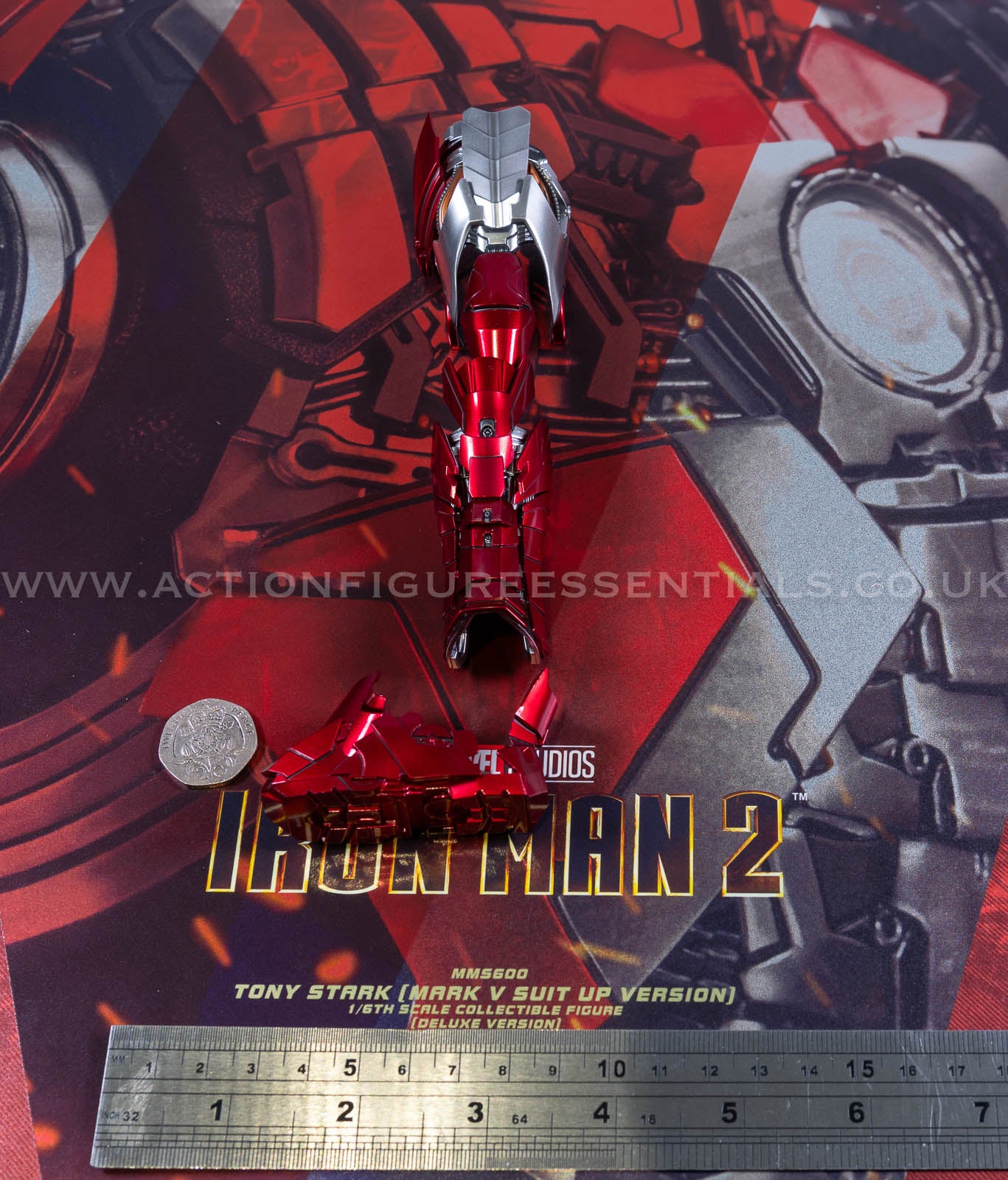 Hot Toys Iron Man 2 Right Leg Armor Suit Up Set Deluxe Version MMS600 1/6 Scale Parts Marvel