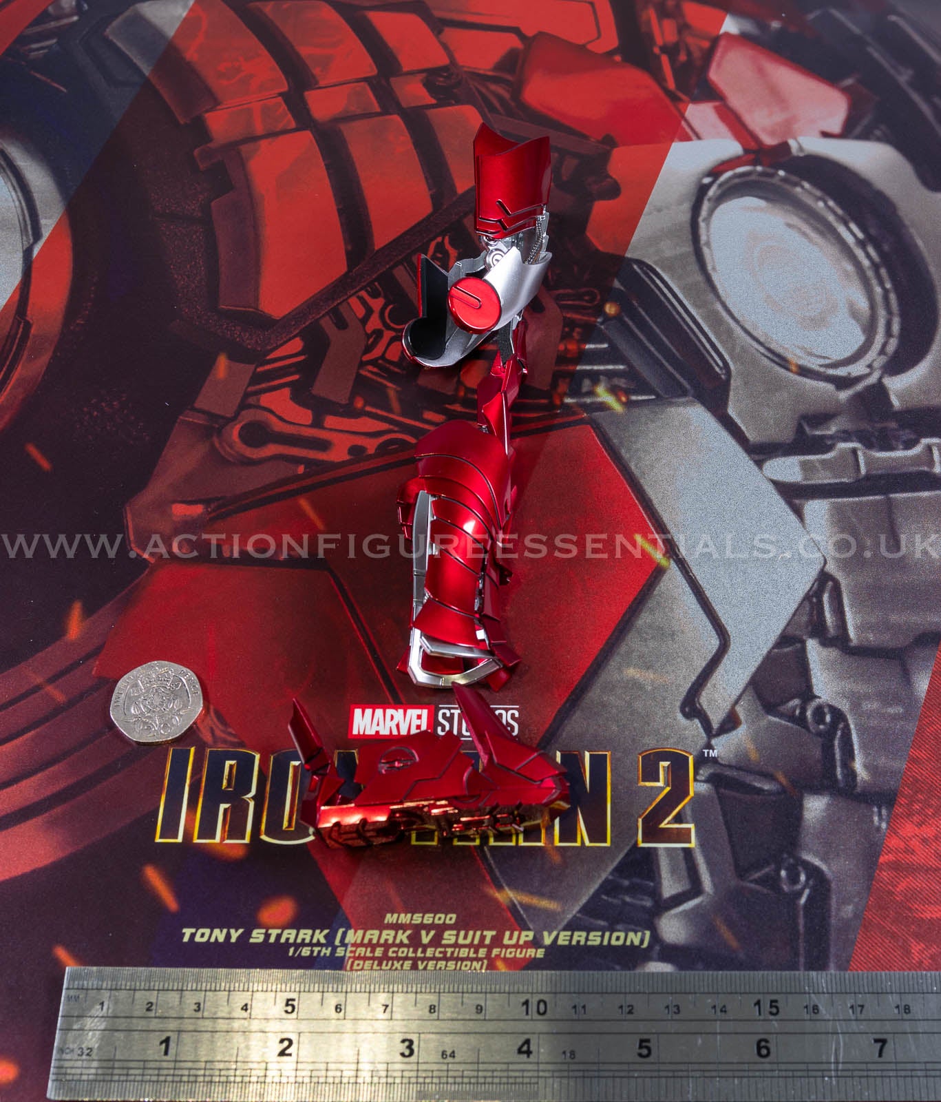 Hot Toys Iron Man 2 Right Leg Armor Suit Up Set Deluxe Version MMS600 1/6 Scale Parts Marvel