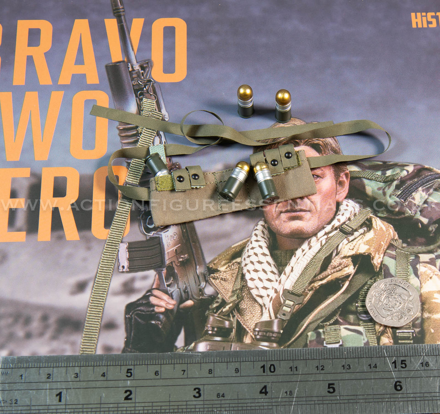 Bravo Two Zero SAS 40mm Grenade Bandolier Grenades - 1/6 - British Army Special Air Service Gulf War - DAMTOYS - DAM 78098 - Loose Parts