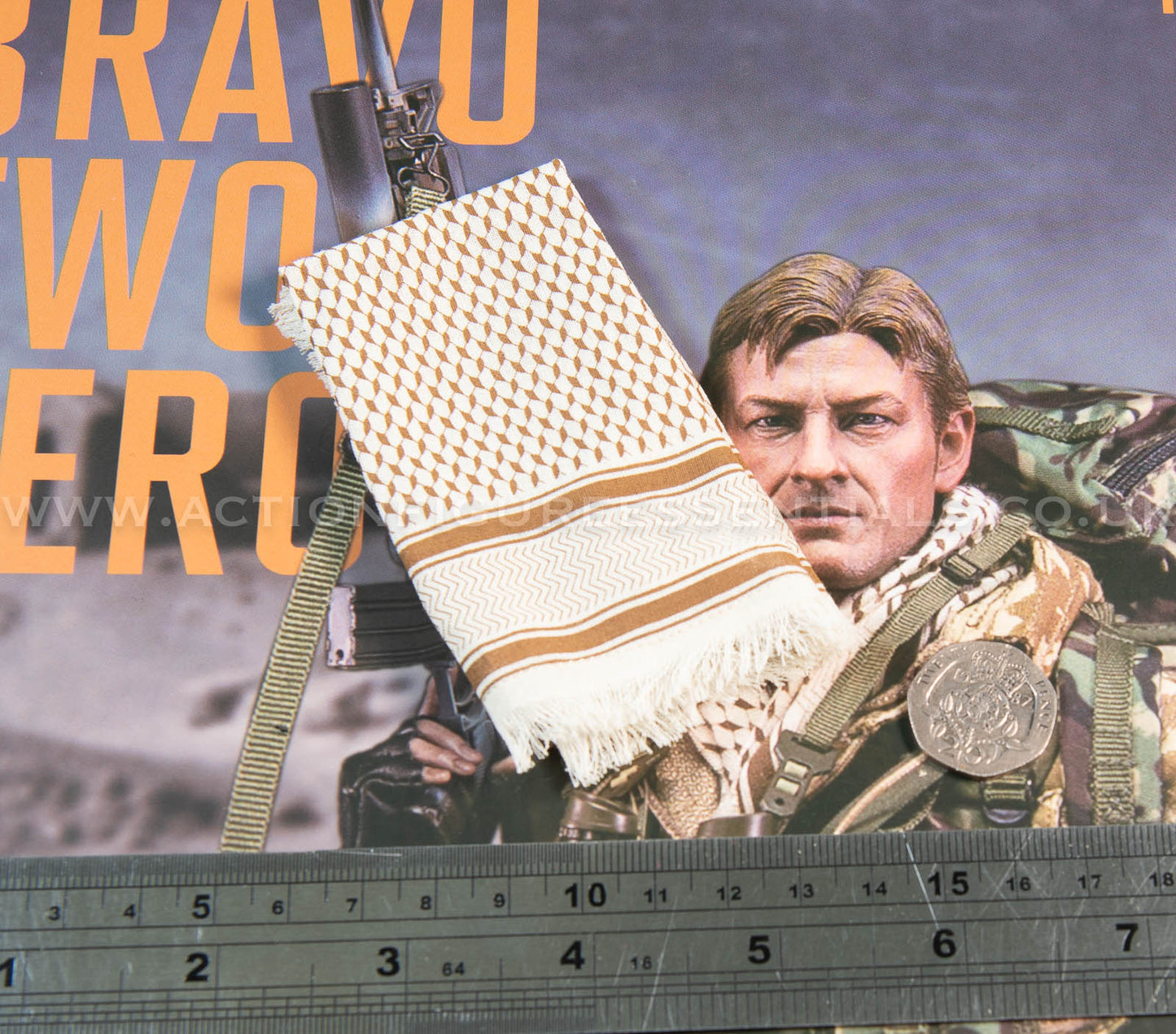 Bravo Two Zero SAS - Desert Army Keffiyeh Shemagh Scarf - 1/6 - Sean Bean British Army Special Air Service Gulf War 1991 - DAMTOYS - DAM 78098 - Loose Parts