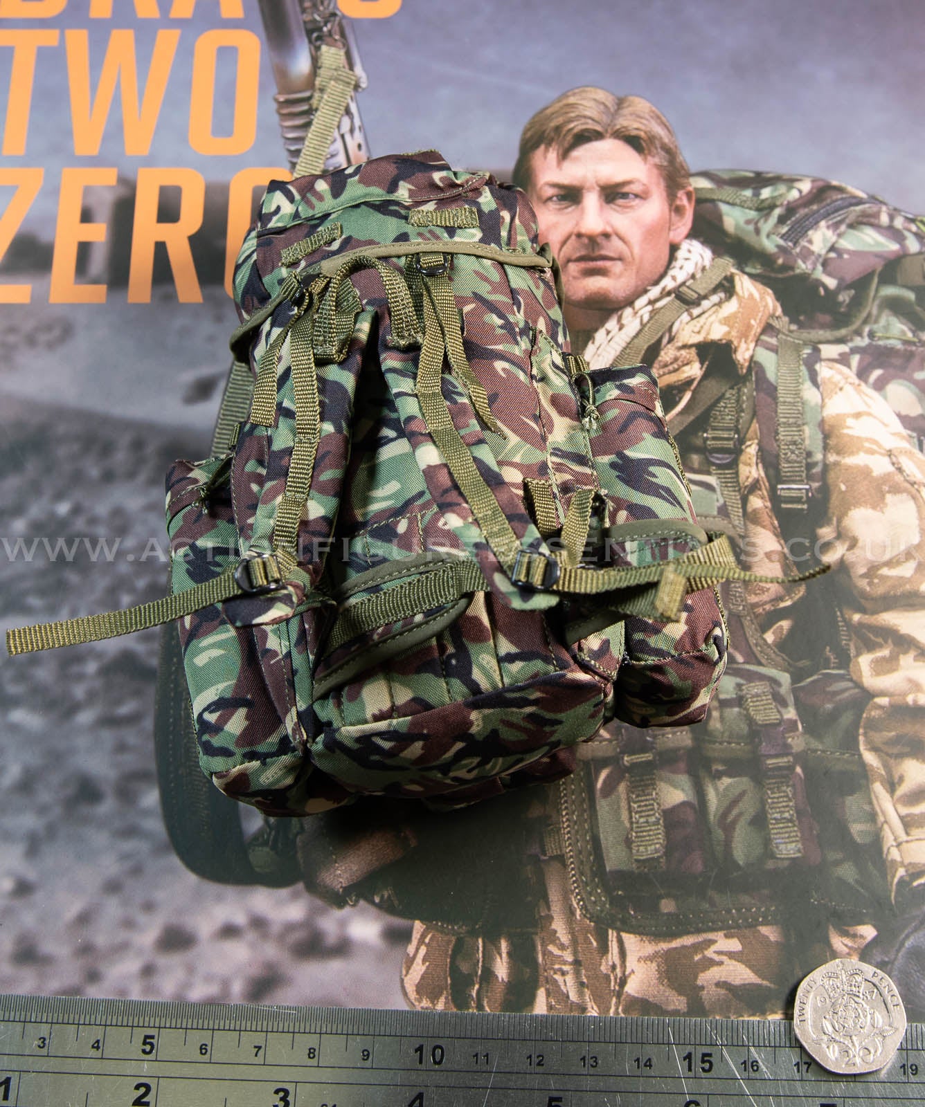 Bravo Two Zero SAS - British Army DPM Camo PLCE Rucksack - 1/6 - Sean Bean Gulf War 1991 - DAMTOYS - DAM78098 - Loose Parts