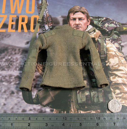 Bravo Two Zero SAS - Green Army Sweater - 1/6 - Sean Bean British Army Special Air Service Gulf War 1991 - DAMTOYS - DAM 78098 - Loose Parts