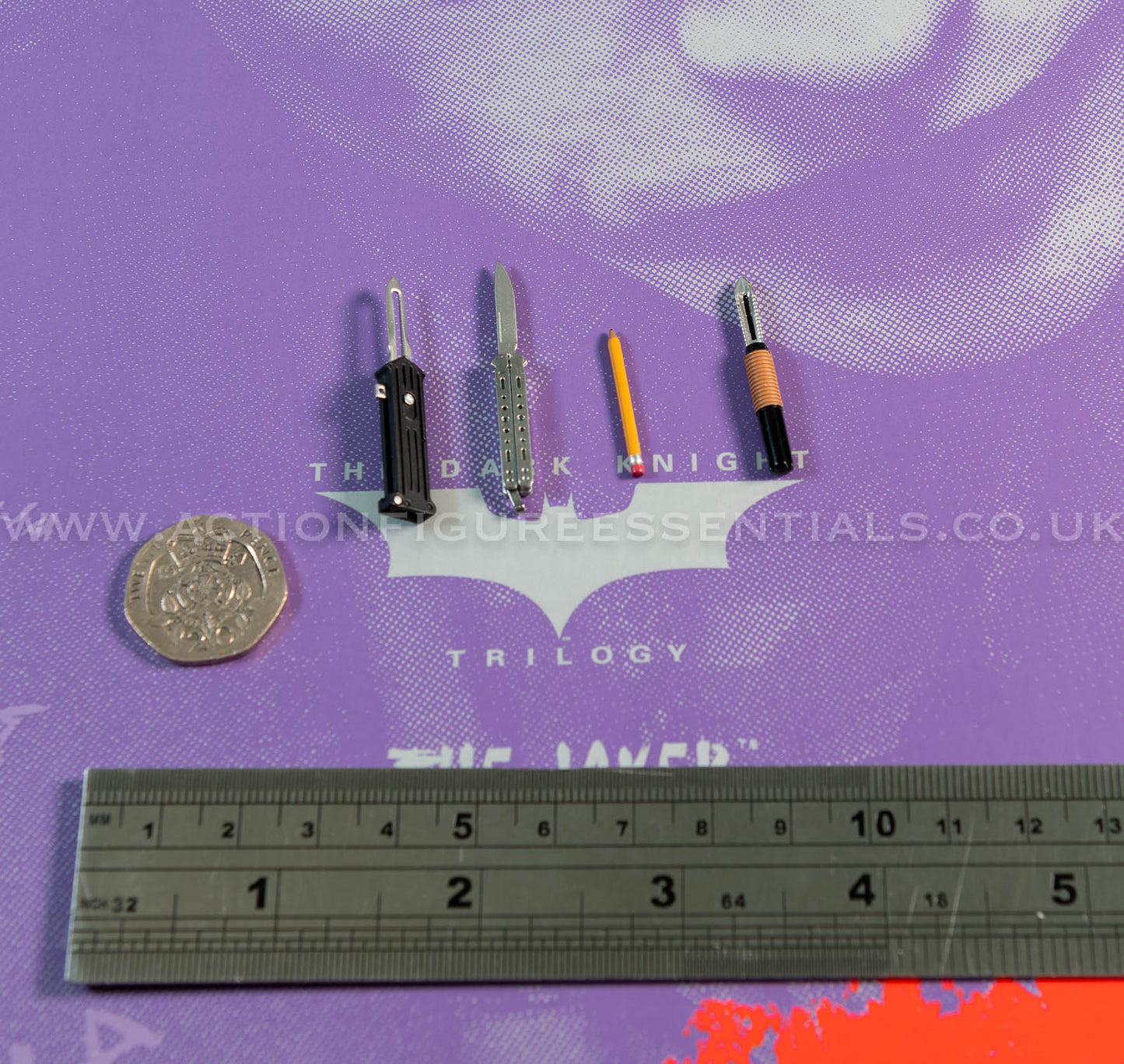 Hot Toys - The Joker - Knife Pencil Set - Heath Ledger - Dark Knight Trilogy - DX32 1:6 Loose Parts