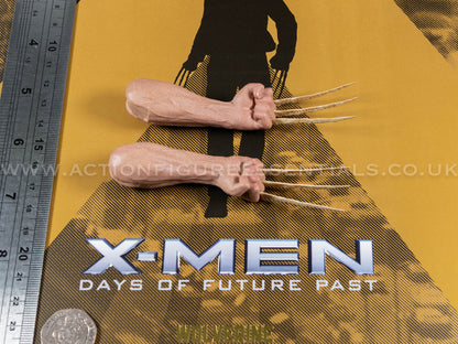 Hot Toys - Wolverine - Bone Claw Hands w Seamless Forearms - Hugh Jackman - 1973 - MMS660 Deluxe 1:6 Loose Parts