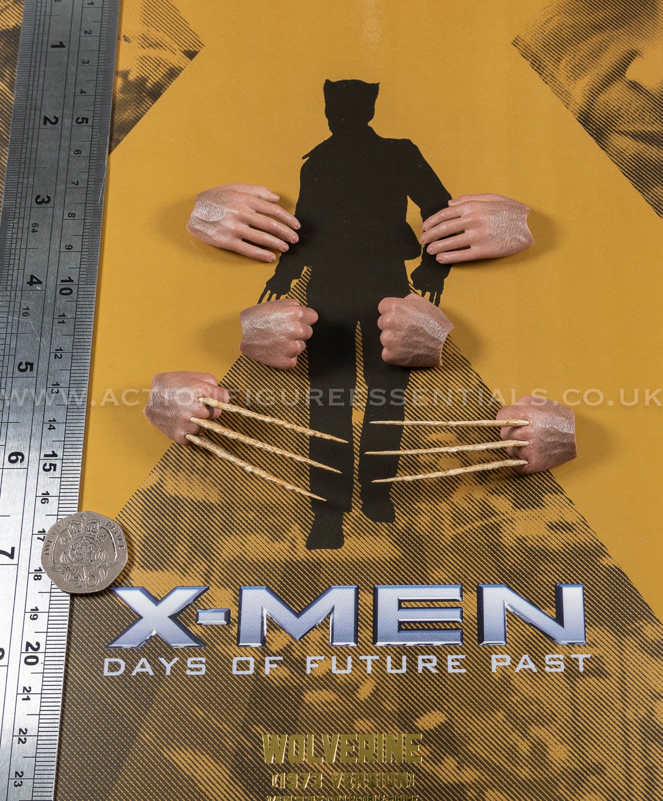 Hot Toys - Wolverine - Bone Claw Hand Wrist Peg Set - Hugh Jackman - 1973 - MMS660 Deluxe 1:6 Loose Parts