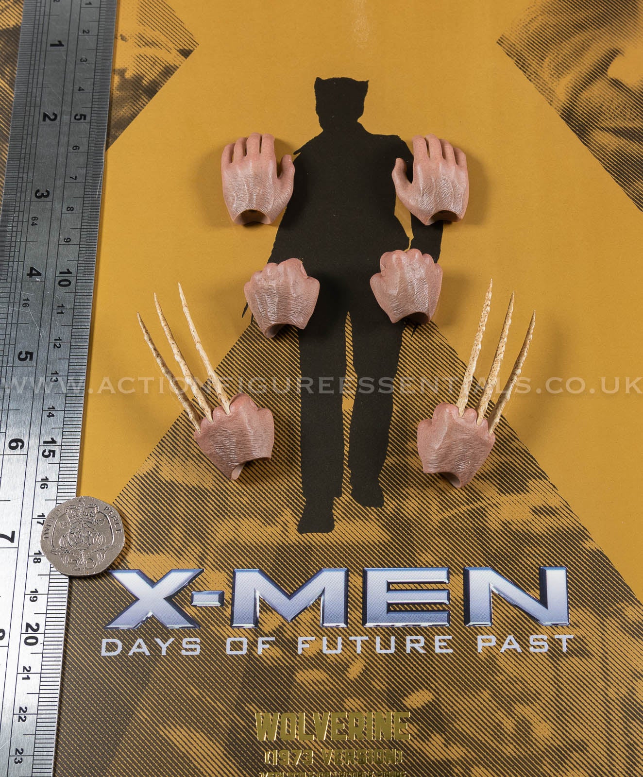 Hot Toys - Wolverine - Bone Claw Hand Wrist Peg Set - Hugh Jackman - 1973 - MMS660 Deluxe 1:6 Loose Parts