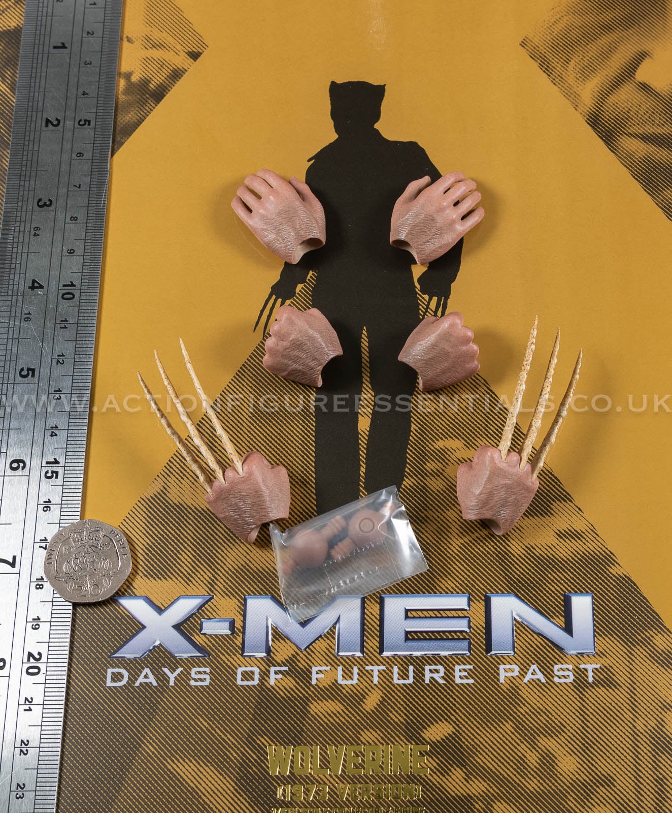 Hot Toys - Wolverine - Bone Claw Hand Wrist Peg Set - Hugh Jackman - 1973 - MMS660 Deluxe 1:6 Loose Parts