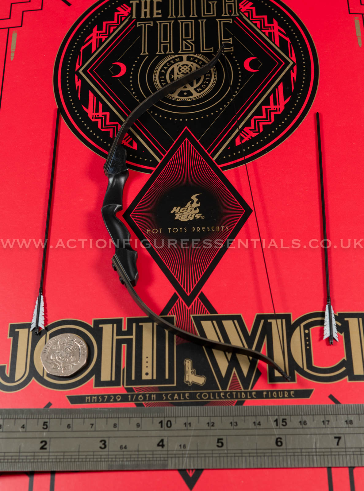 Hot Toys - John Wick - Black Recurve Bow & Arrow Set - Keanu Reeves - MMS729 1:6 Loose Parts